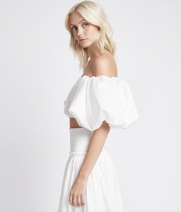 Aje White Cascade Cropped Top (White) Size 8 for rent on The Volte - image 2