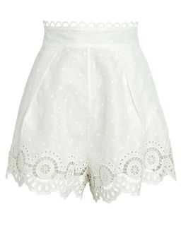 Zimmermann Bellitude Scallop Crop Top and Shorts Set Ivory Size 8 for rent on The Volte - image 5