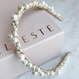 Ashlee Lauren Charlotte Pearl Headband Gold for rent on The Volte - image 2