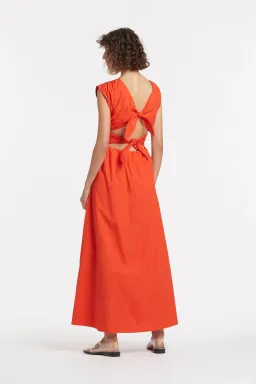 Aje Anja Tie Midi Dress Mandarin Red Size 8 for rent on The Volte - image 3