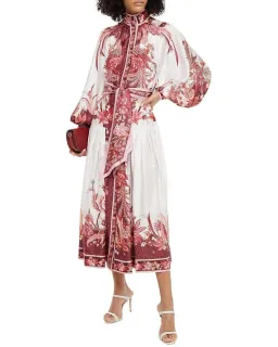 Zimmermann Wavelength Placement Midi Dress Pink Phoenix Size 1 / Au 10 for rent on The Volte - image 1
