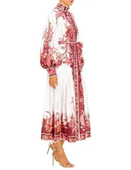 Zimmermann Wavelength Placement Midi Dress Pink Phoenix Size 1 / Au 10 for rent on The Volte - image 3