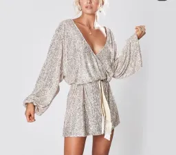 Winona Broadway Dress Silver Size 8 for rent on The Volte - image 1