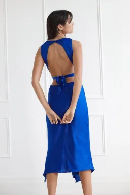 San Sloane Simone Midi Dress Cobalt Blue Size XS / AU 6 for rent on The Volte - image 3