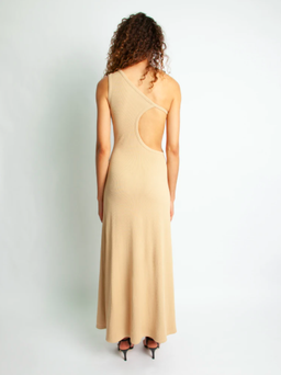 Christopher Esber One Shoulder Cutout Dress Tan Size 10 for rent on The Volte - image 3