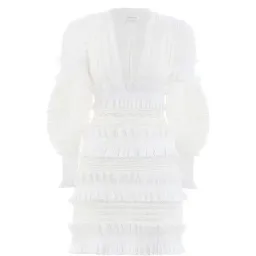 Zimmermann Radiate Smocked Mini Dress White Size 0 / 8 AU for rent on The Volte - image 1