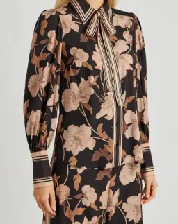 Zimmermann Concert Peonies Shirt Black Peonies Size 8 for rent on The Volte - image 2