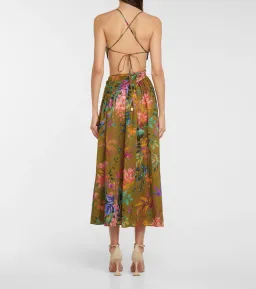 Zimmermann Tropicana Asymmetric Midi Dress Print Size 0  for rent on The Volte - image 3