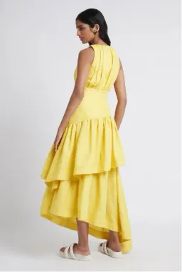 Aje Caliente Tiered Cut Out Dress Yellow Size 6 for rent on The Volte - image 2