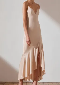 Shona Joy Luxe Bias Asymmetrical Slip Dress Champagne Size 6 for rent on The Volte - image 7