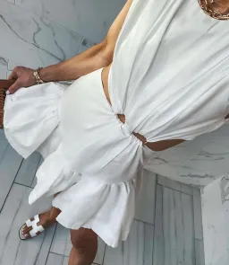 Aje Solstice Cut Out Ring Flip Mini Dress Size 6  for rent on The Volte - image 1