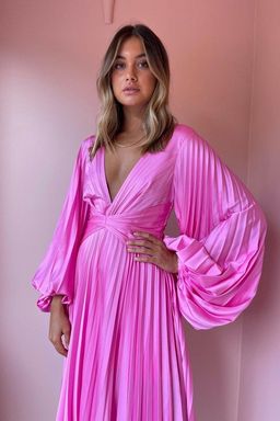 Acler - Palms MIdi Dress in Confetti Pink - Size 8 for rent on The Volte - image 3