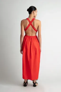 Camilla and Marc Pollina Sleeveless Midi Dress Red Size 8 for rent on The Volte - image 2