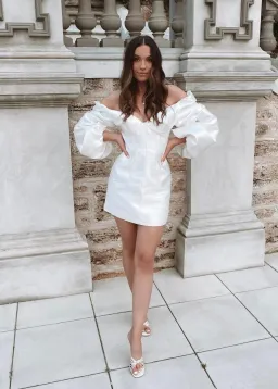 Khirzad Femme Solaro Mini Dress in White Size 8 for rent on The Volte - image 1