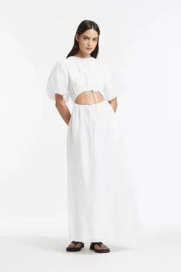 Sir the Label Franc Puff Sleeve Mini Dress in Chalk White Size 1 for rent on The Volte - image 1