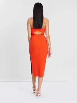 Bec  & Bridge Ulla Cut Out Midi Dress - Orange - Size 6 for rent on The Volte - image 3