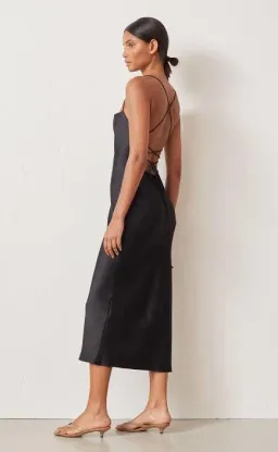 Bec and Bridge Seraphine lace up Black silk Dress for rent on The Volte - image 5
