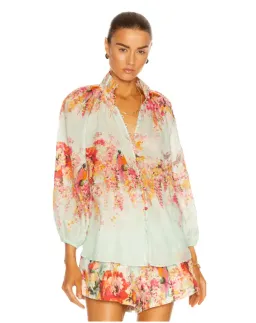 Zimmermann Mae Gathered Blouse and Tuck Shorts Set Floral Size 2 / Au 12 for rent on The Volte - image 3