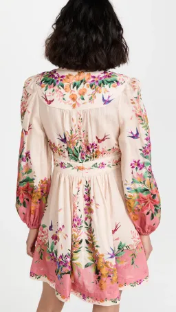 Zimmermann Tropicana Plunge Mini Dress Cream Floral Size 1 / AU 10 for rent on The Volte - image 2