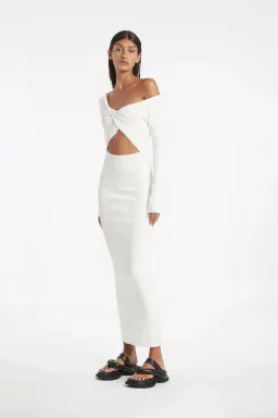  Sir the Label Kelvin Off Shoulder Dress White Size 6 for rent on The Volte - image 1