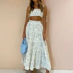 Palm Noosa Happy Hour Crop and Skirt Set Print Size 8 for rent on The Volte - image 1