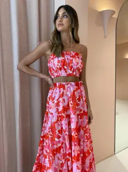 Steele Layla Crop and and Flora Skirt Set Print Size 8 for rent on The Volte - image 2