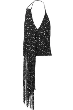 Jacquemus Valoria Fringed Bouclé Halterneck Top Black Size 10 for rent on The Volte - image 5
