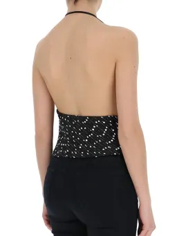 Jacquemus Valoria Fringed Bouclé Halterneck Top Black Size 10 for rent on The Volte - image 3