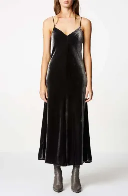 Scanlan Theodore Velvet Bias Slip Dress Black Size 8 for rent on The Volte - image 1