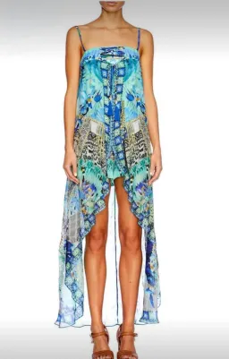 Camilla Leave Me Wild Tie Detail Overlay Playsuit Print Size 8 for rent on The Volte - image 2