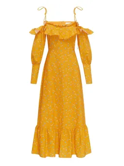 Alice McCall Limonata Midi Dress Apricot Size 8  for rent on The Volte - image 3