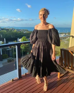 Aje Cherished Midi Dress Black Size 10 for rent on The Volte - image 1