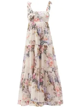 Zimmermann Brighton Tie Shoulder Antique Floral Dress Size 3 for rent on The Volte - image 3