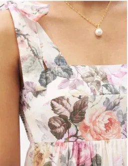 Zimmermann Brighton Tie Shoulder Antique Floral Dress Size 3 for rent on The Volte - image 2