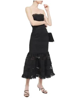Zimmermann Black Strapless Wayfarer Panelled Dress Size 3 for rent on The Volte - image 1