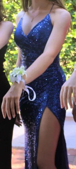 Noire Couture Royal Blue Sequin Gown Size 6 for rent on The Volte - image 5