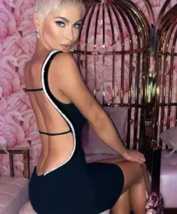 Nicola Finetti Short Diamond Backless Dress Black Size 6 for rent on The Volte - image 2