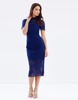 Mossman Making The Connection Midi Dress Blue Size 10 for rent on The Volte - image 1