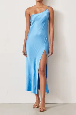 Bec and Bridge Frederic Asymmetrical Midi Dress Blue Size 8 for rent on The Volte - image 1