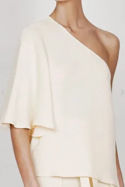 Shona Joy Lautner One Shoulder Top and Palazzo Pants Set Cream Size 8 for rent on The Volte - image 4