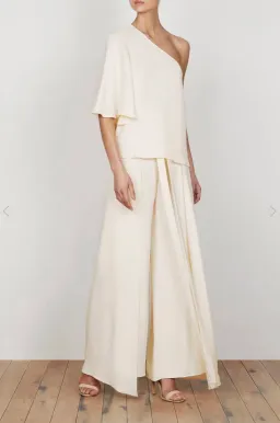 Shona Joy Lautner One Shoulder Top and Palazzo Pants Set Cream Size 8 for rent on The Volte - image 6