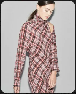 Scanlan Theodore Plaid Tie Shoulder Dress Print Size 10 for rent on The Volte - image 3
