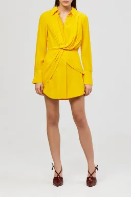 Acler Almer Shirt Dress Yellow Size 8 for rent on The Volte - image 3