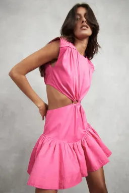 Aje Solstice Cut Out Ring Flip Mini Dress Pink Size 6 for rent on The Volte - image 4
