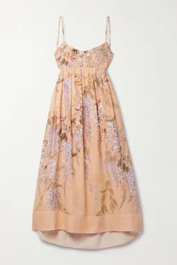 Zimmermann Rosa Bralette Midi Dress Lilac Wisteria Floral Size 0 / AU 8 for rent on The Volte - image 5