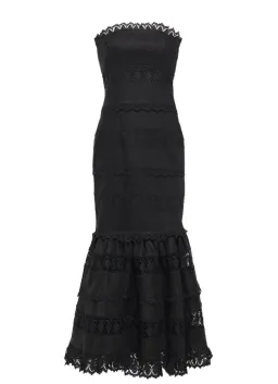 Zimmermann Strapless Linen and Guipure Lace Maxi Dress Black Size 0 / AU 8 for rent on The Volte - image 3