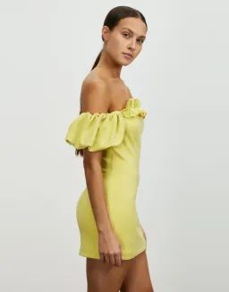 Lover Nicoletta Mini Dress Lemon Meringue Size 12  for rent on The Volte - image 2