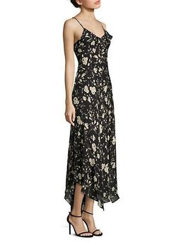 Polo Ralph Lauren Mulberry Silk Maxi Dress Floral Print Size 6 for rent on The Volte - image 2
