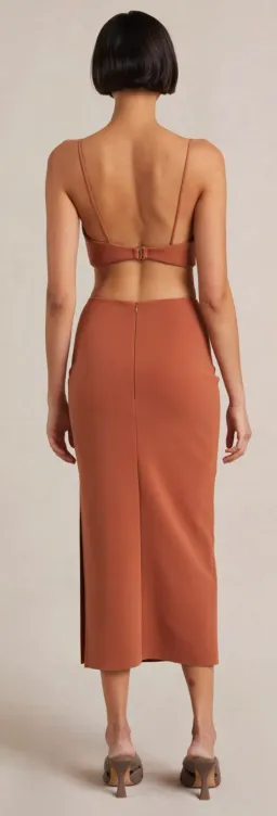 Bec and Bridge Alba Cut Out Midi Dress Brown Size 10 for rent on The Volte - image 4