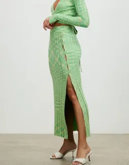 Lover Harriet Knit Top and Midi Skirt Set Print Size 8 for rent on The Volte - image 3